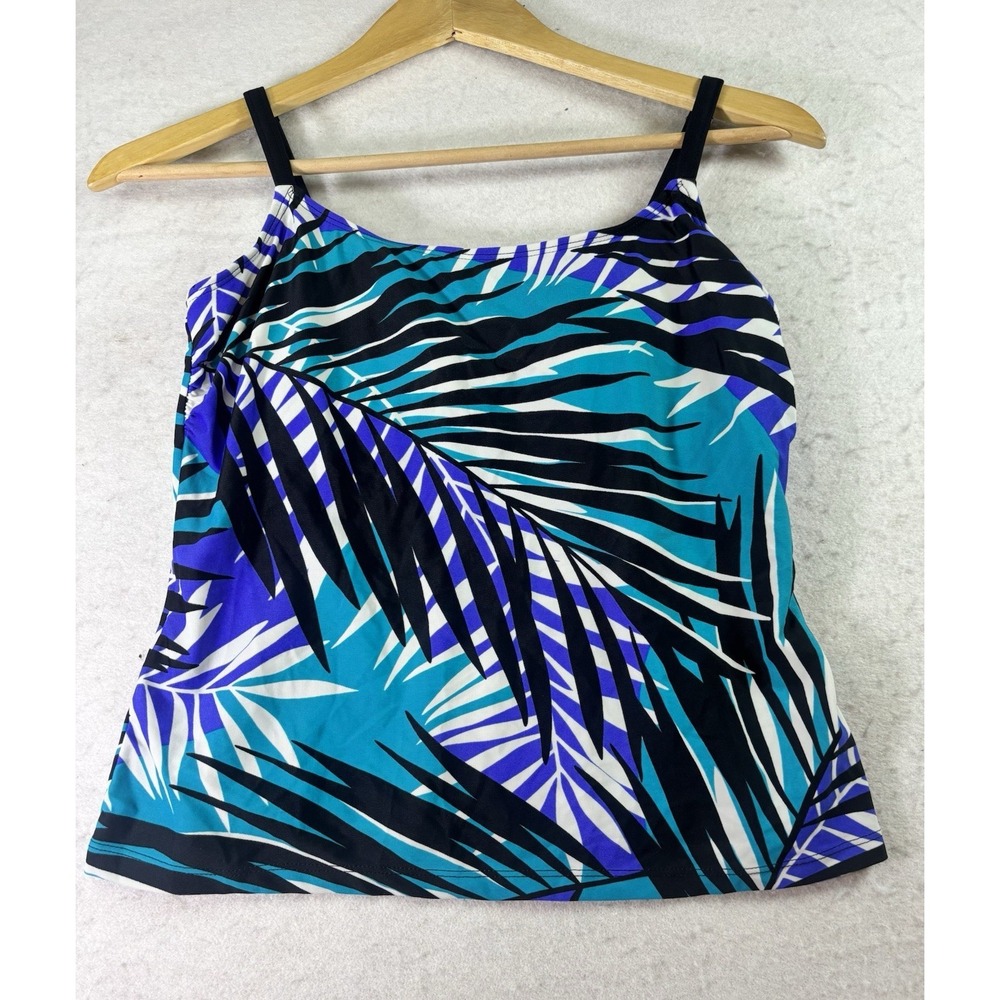 Tropical Escape Size 8 Floral Print Tankini Swim Top Beach Pool Padded